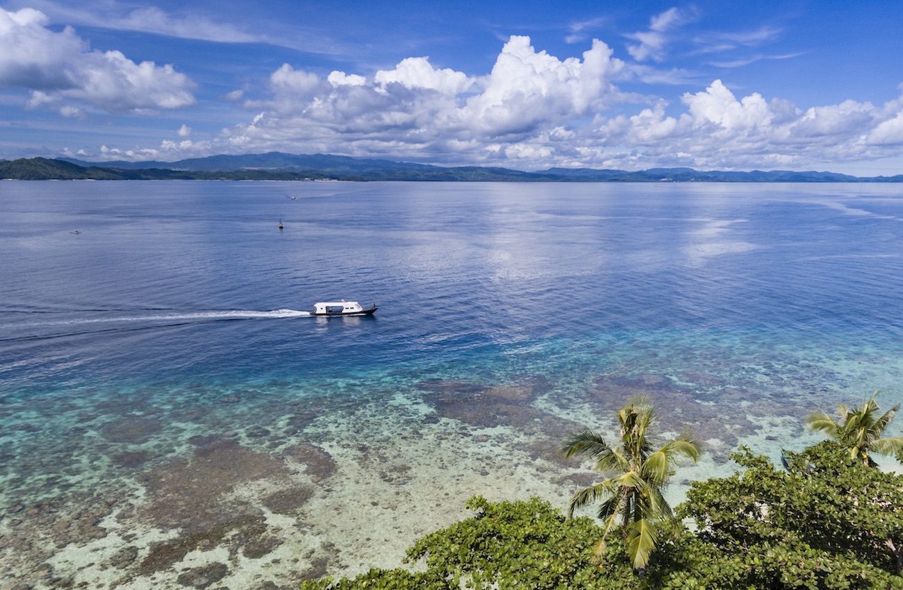 Shallow fringing reefs around Bangka Island